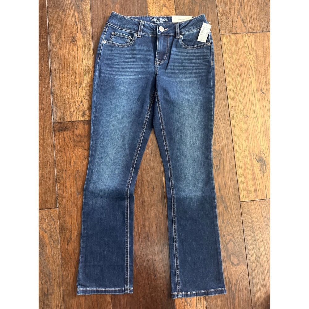 Maurices M Jeans Slim Boot Mid Rise Dark Wash Stretch Denim Jeans 0 Short NWT - Picture 4 of 5